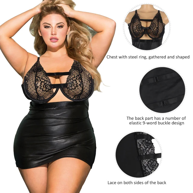 Plus Size Sexy Lingerie Dress - Gorgeous "Girl Night" Seductive Nightwear