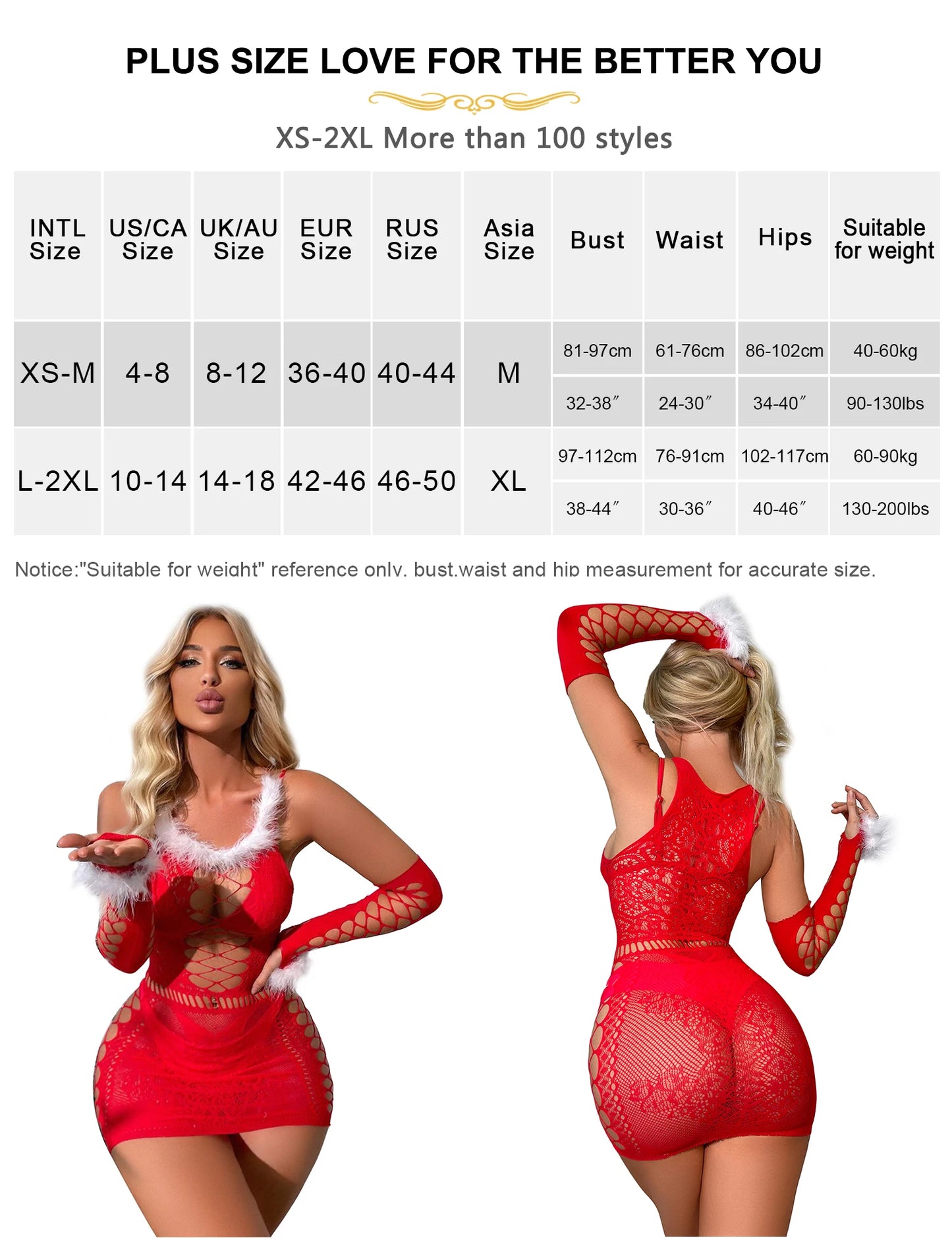 Cosplay | Christmas Bodystocking-Fluffy Red Bodystocking