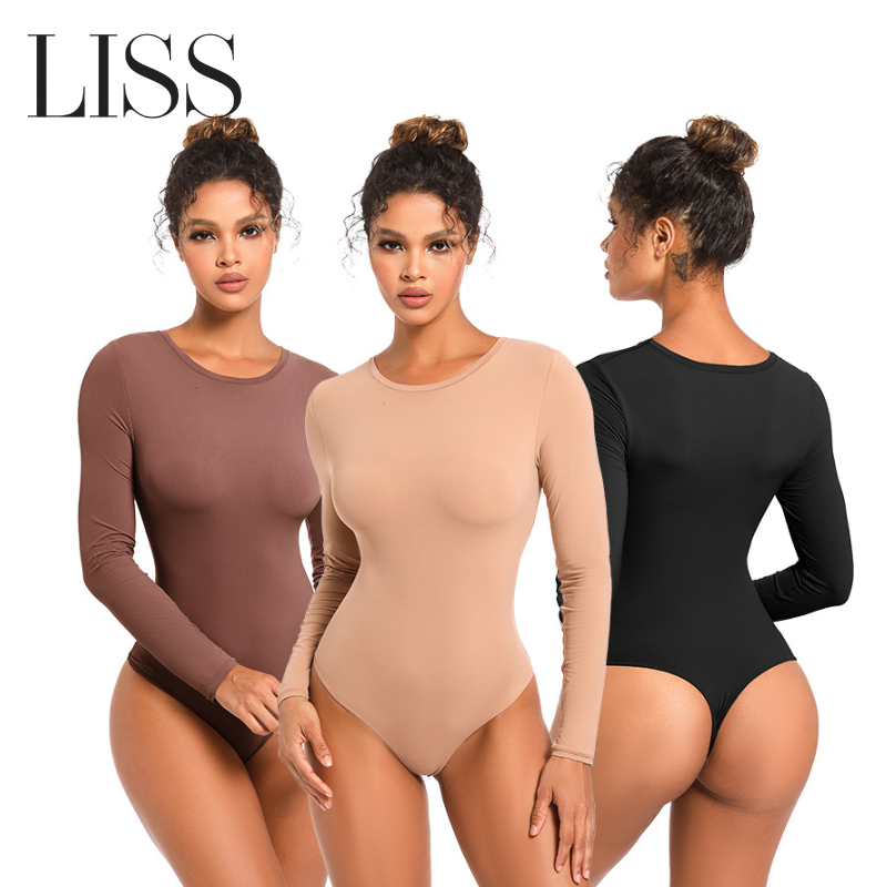 Bodysuit | LISS Long Sleeve Thong Bodysuit for Women