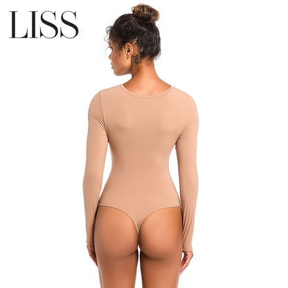 Bodysuit | LISS Long Sleeve Thong Bodysuit for Women