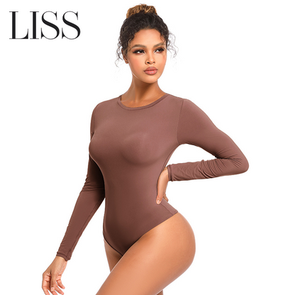 Bodysuit | LISS Long Sleeve Thong Bodysuit for Women