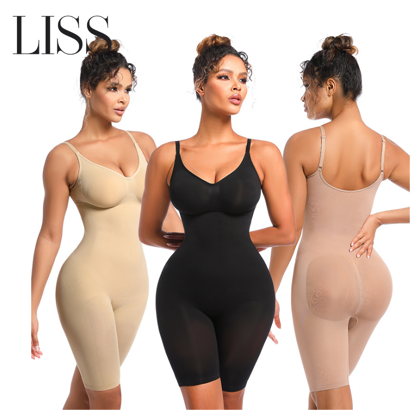 Shapewear | LISS Seamless Sculpt Mid Thigh Bodysuit – Tummy & Thigh Control Shapewear