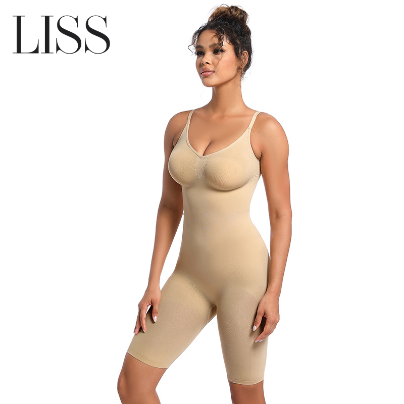 Shapewear | LISS Seamless Sculpt Mid Thigh Bodysuit – Tummy & Thigh Control Shapewear